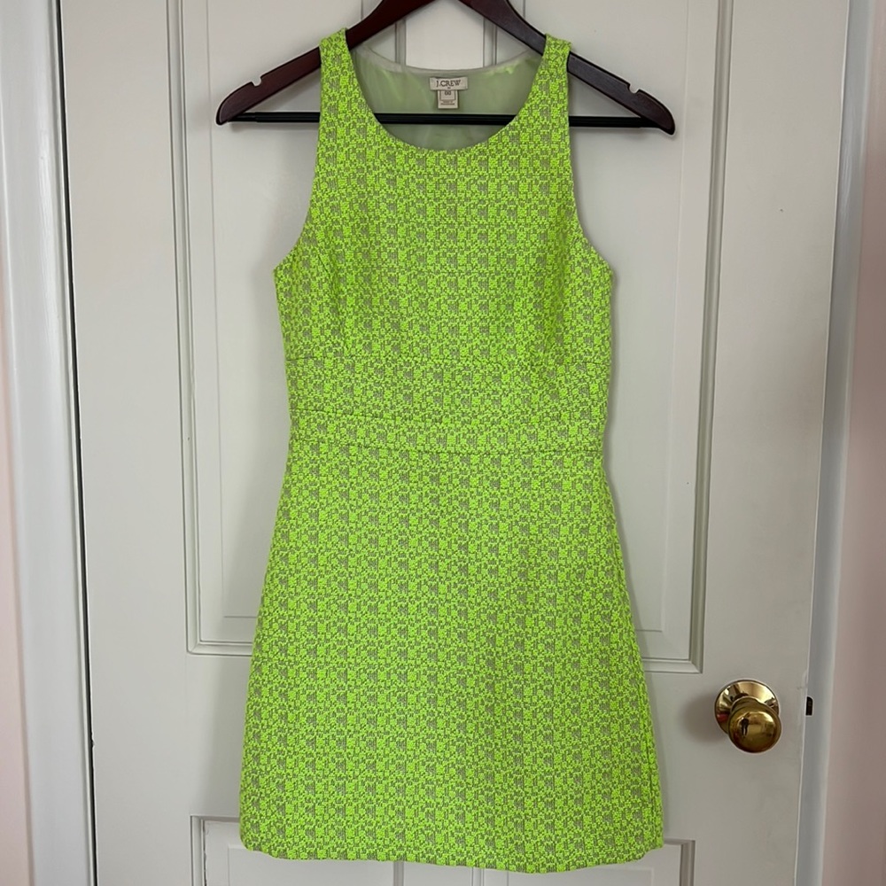 Tweed neon and gray lined dress.